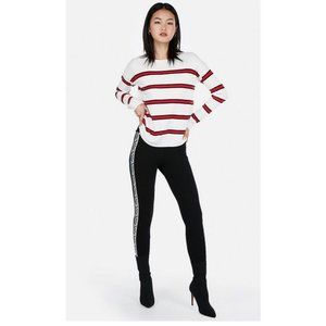 Express Striped Shirttail Hem Sweater XL